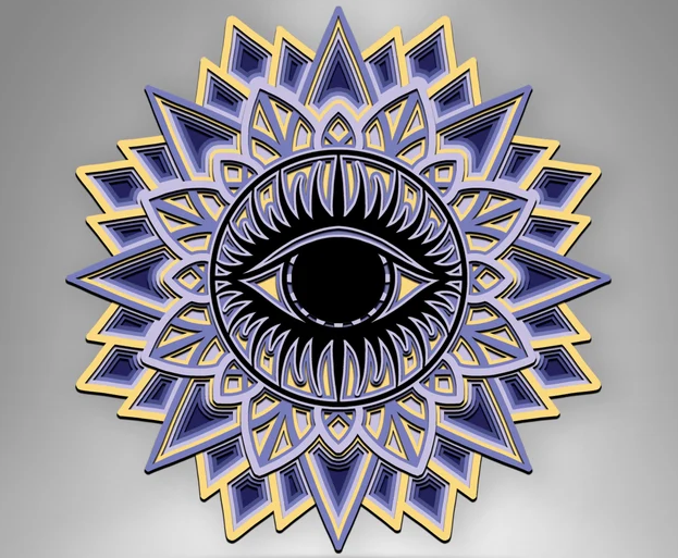 Layered Art  Mandala Eye layered art (8 layers)