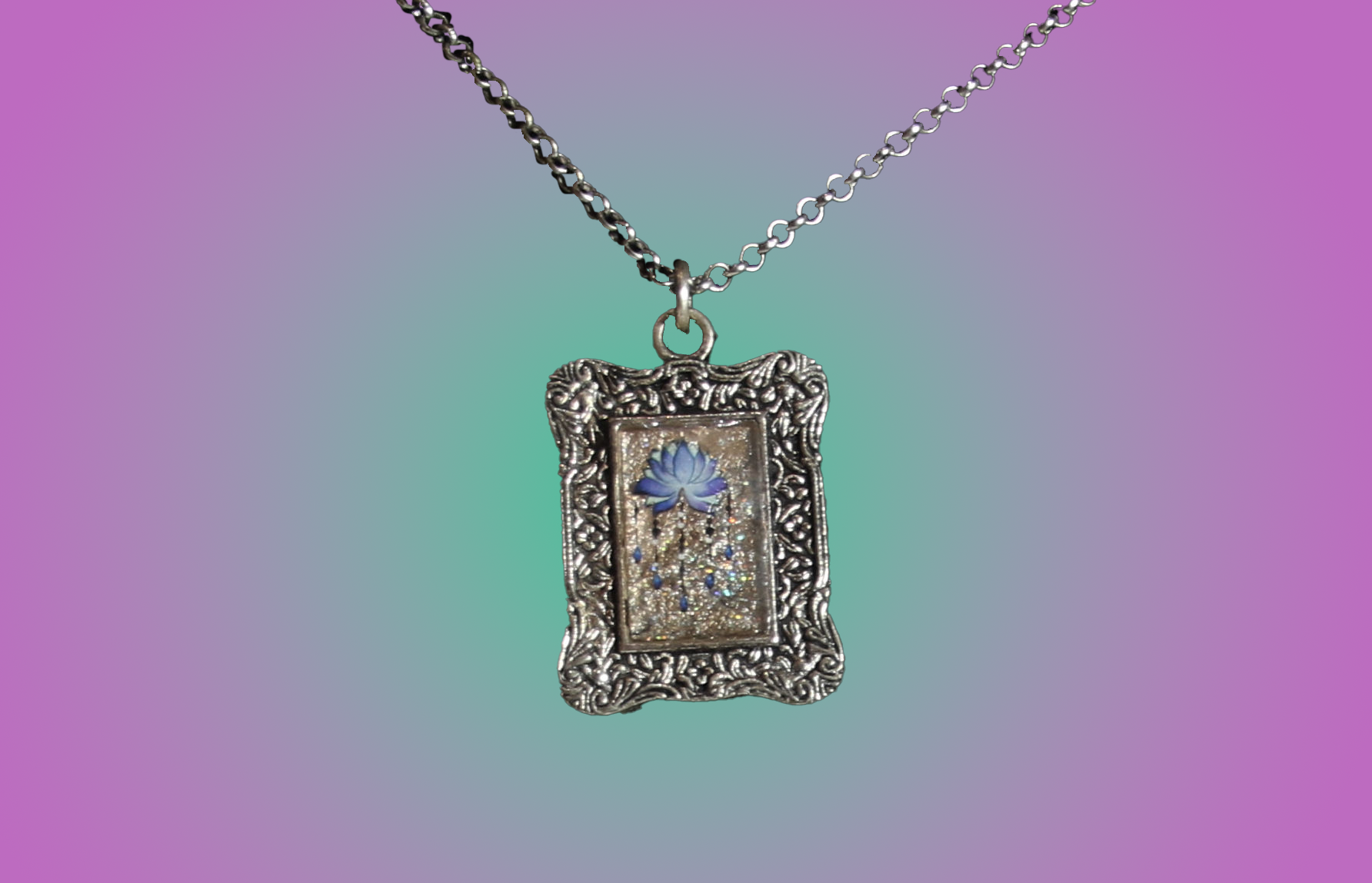 Antique Silver Pendant and Necklace