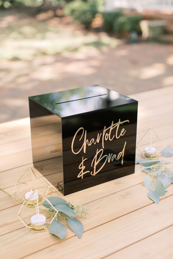Gift Card Box Black or White Acrylic in different sizes