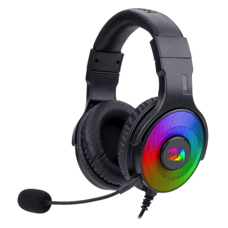 REDRAGON Over-Ear PANDORA USB (Power Only)|Aux (Mic & Headset) RGB Gaming Headset – Black