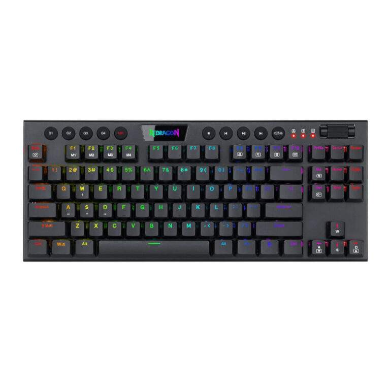 REDRAGON Horus 84Key RGB Red Switch Low Profile Wireless Gaming Mechanical Keyboard – Black