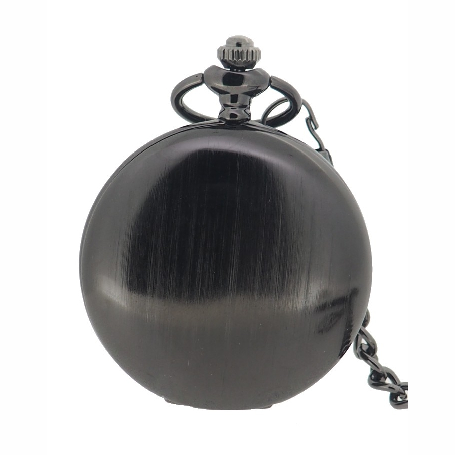 Initial Unisex Pocket Watch With Chain PW001 Black