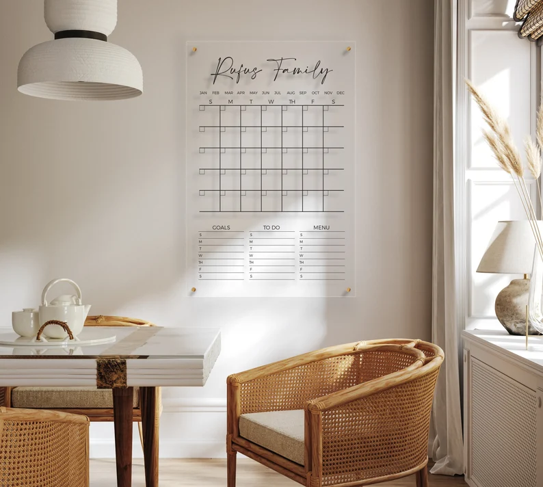 Acrylic Dry Wipe wall planners in different sizes (rectangular / vertical)