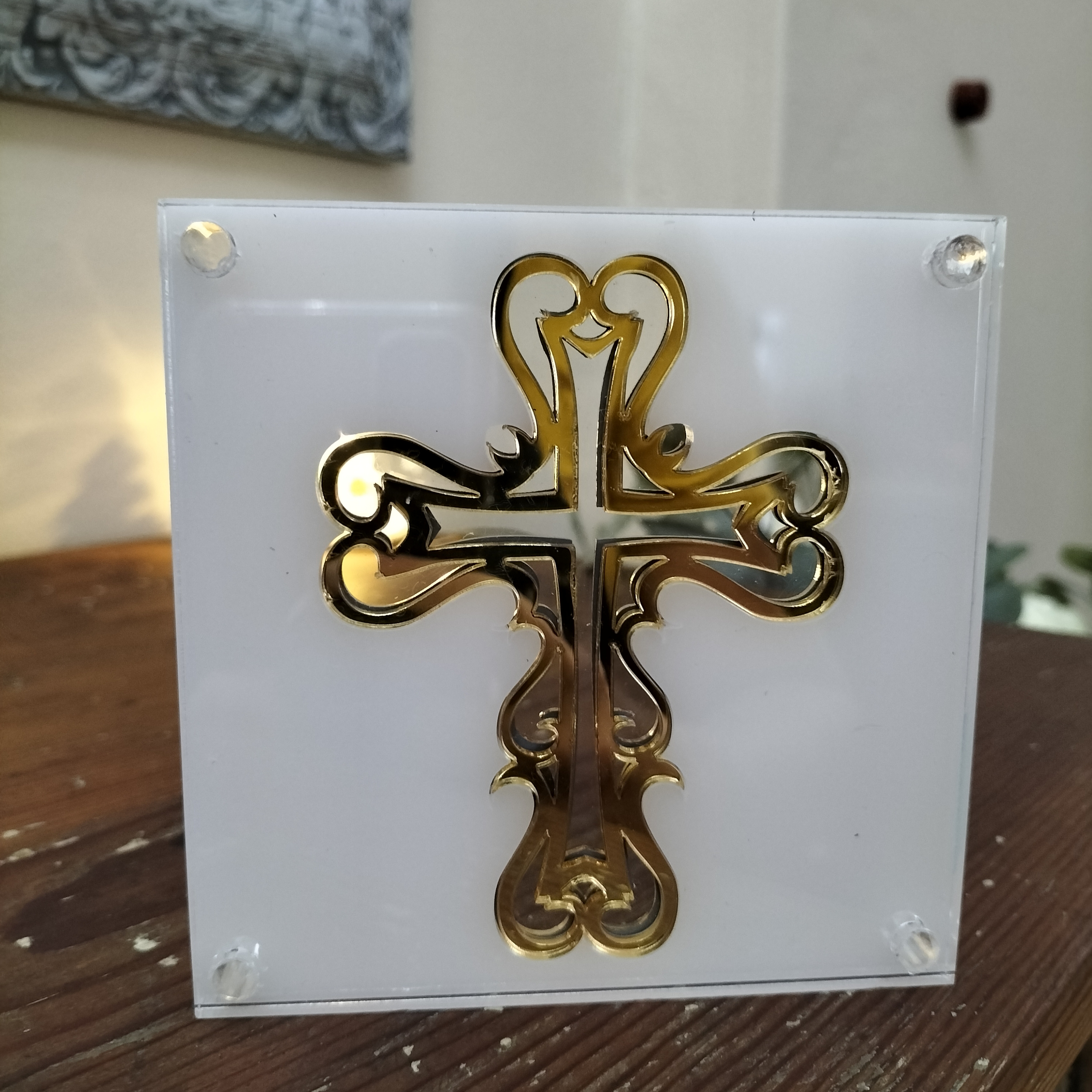 Cross Ornament Acrylic Double Sided / single sided 11 x 11 cm