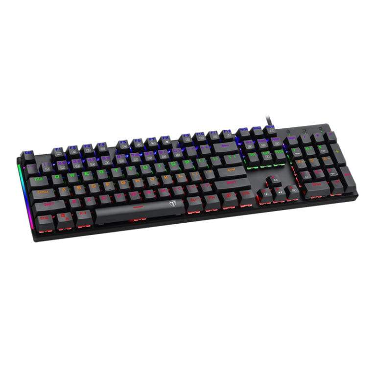 T-Dagger Naxos Rainbow Colour Lighting|150cm Cable|Mechanical Gaming Keyboard – Black