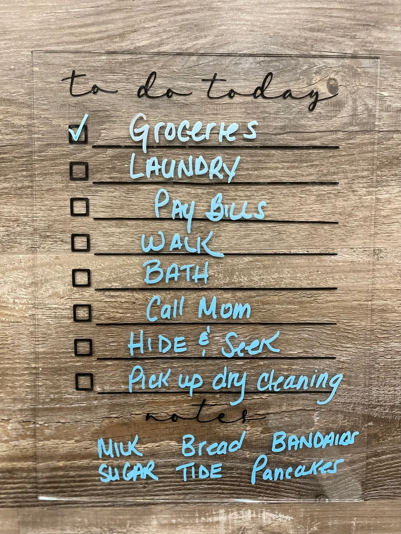 Acrylic Dry Wipe wall To do list different sizes