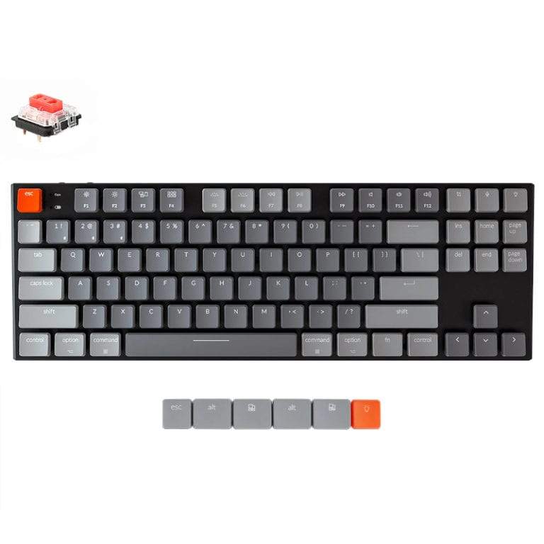KeyChron K1 87 Key Low Profile Gateron Mechanical Keyboard RGB Red