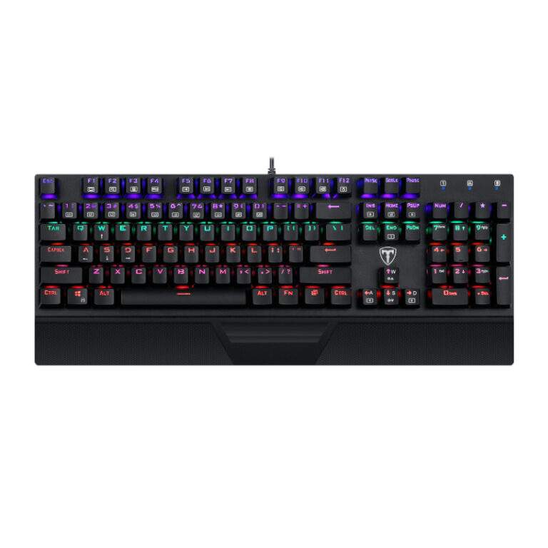 T-Dagger Destroyer 104 Key|Wrist Guard|Rainbow Backlit Gaming Mechanical Keyboard – Black