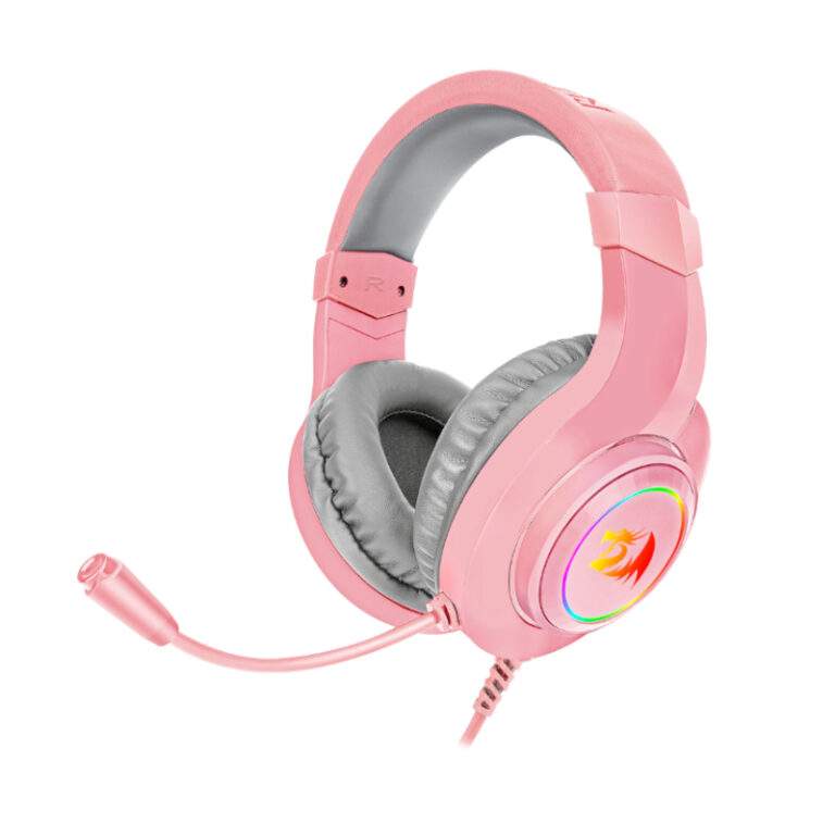 REDRAGON Over-Ear HYLAS Aux RGB Gaming Headset – Pink