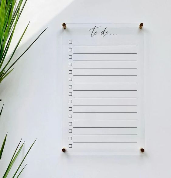 Acrylic Dry Wipe wall To do list different sizes