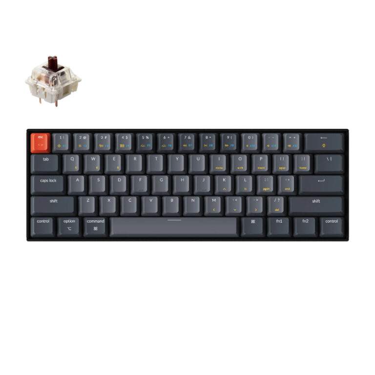 KeyChron K12 61 Key Hot-Swappable Mechanical Keyboard White LED Brown Switches