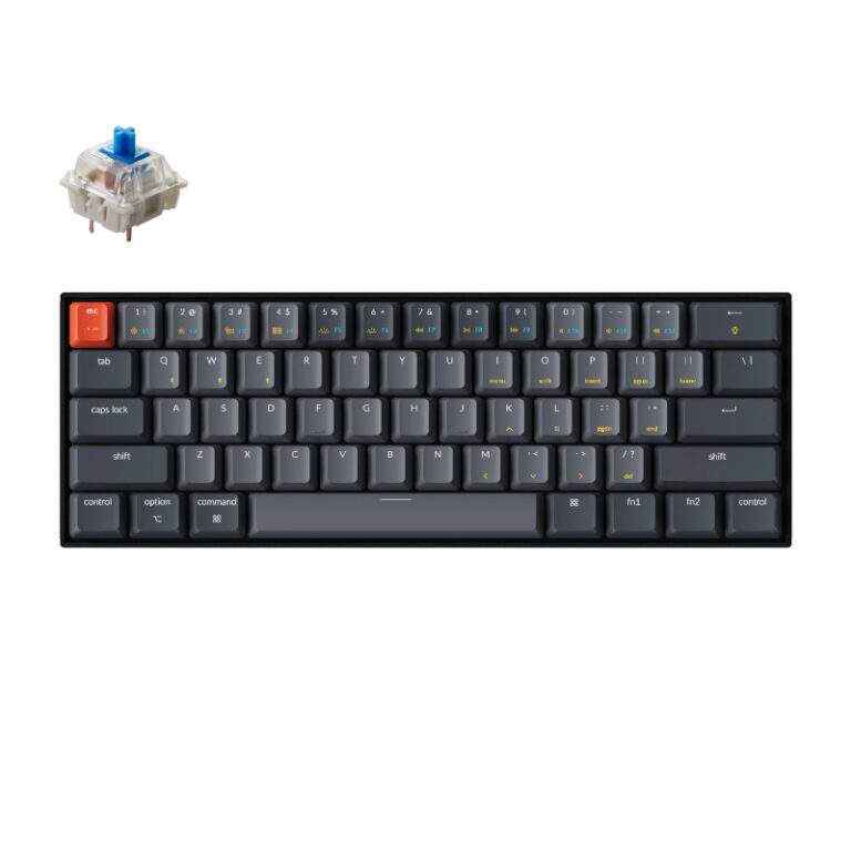 KeyChron K12 61 Key Hot-Swappable Mechanical Keyboard White LED Blue Switches