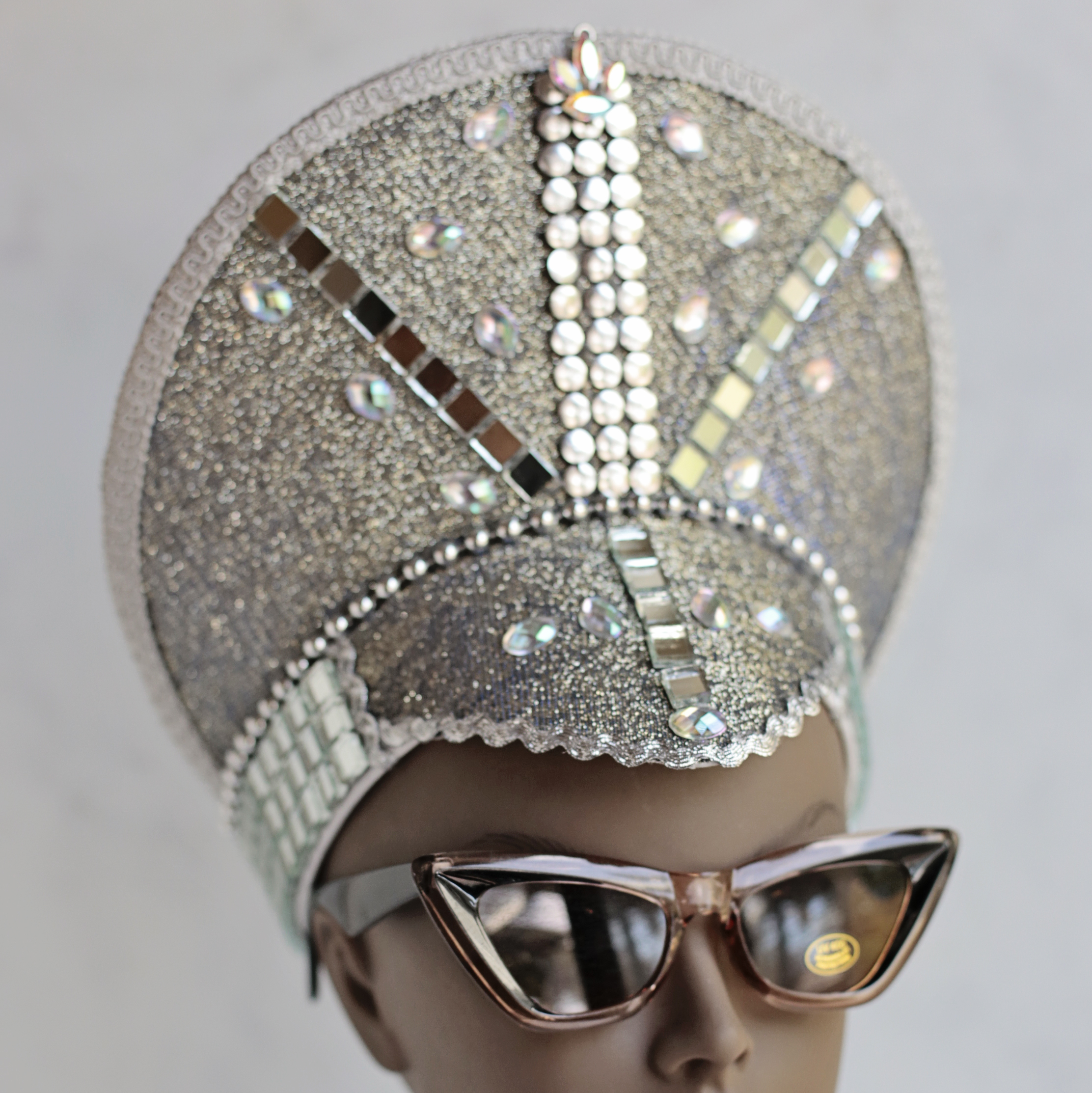 Sparkly Visor / Headdress - Silver
