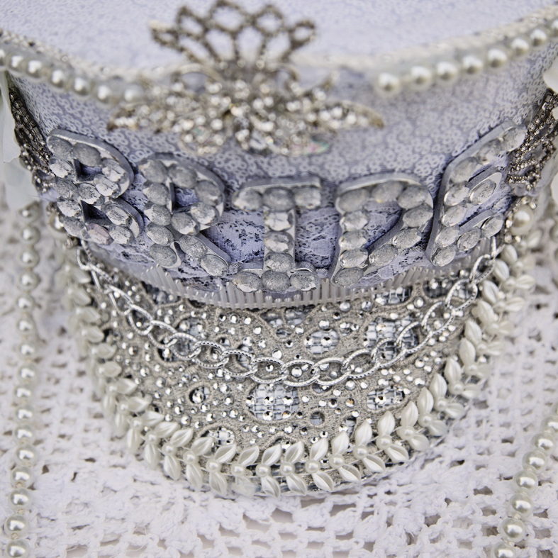 Bridal Sequins Hat- White Sparkle