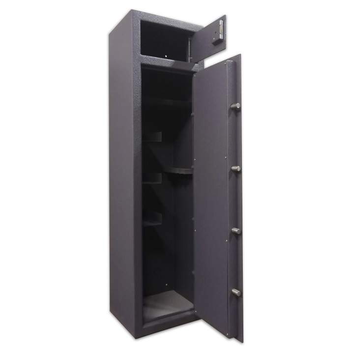 10 Gun Rifle safe with top compartment Combo- SABS