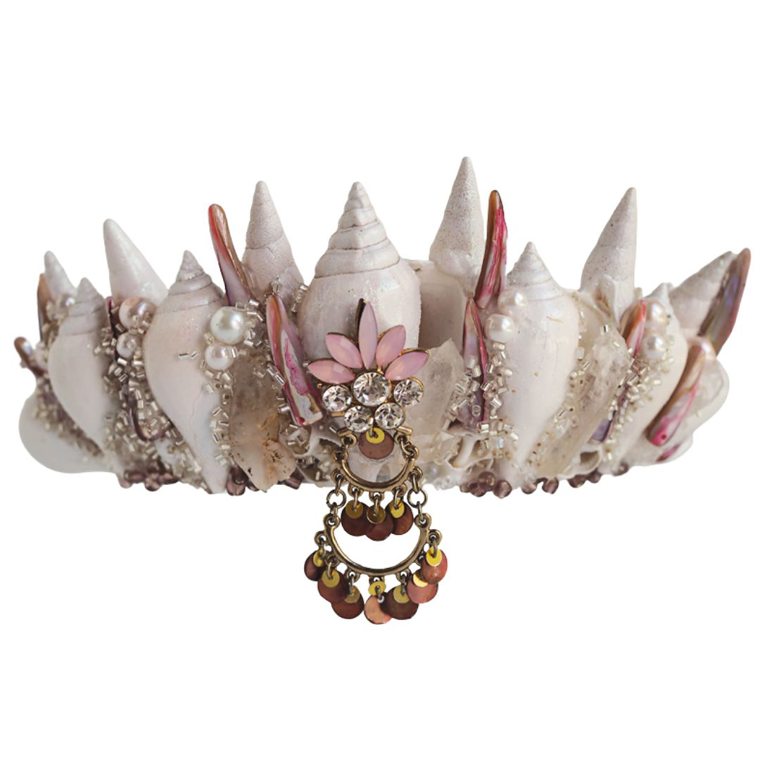Mermaid Shell Crown - White and Pink