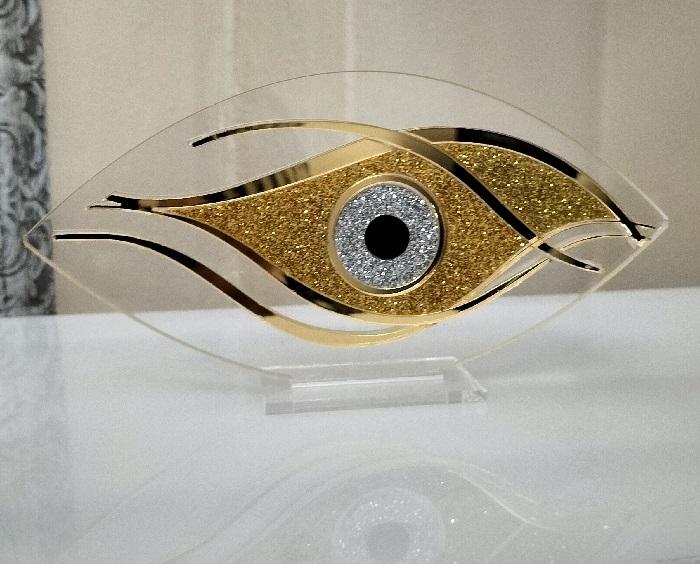 Fish tail standing Acrylic Eye 11 cm high x 21 cm wide