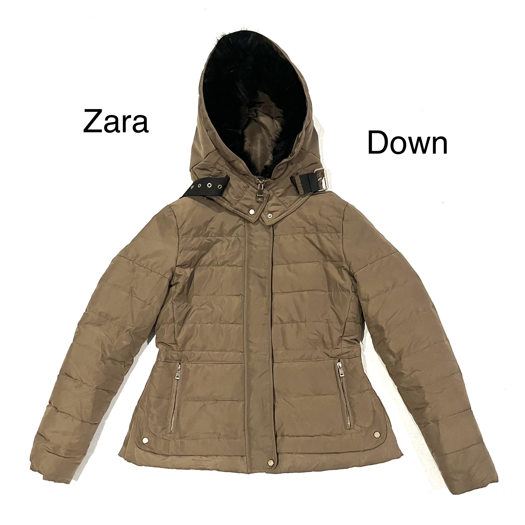 LADIES Zara Down Coffee Colour Jacket