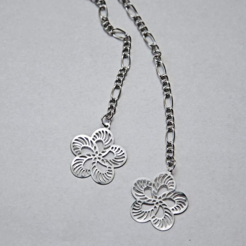 Face Chain - Silver Flower