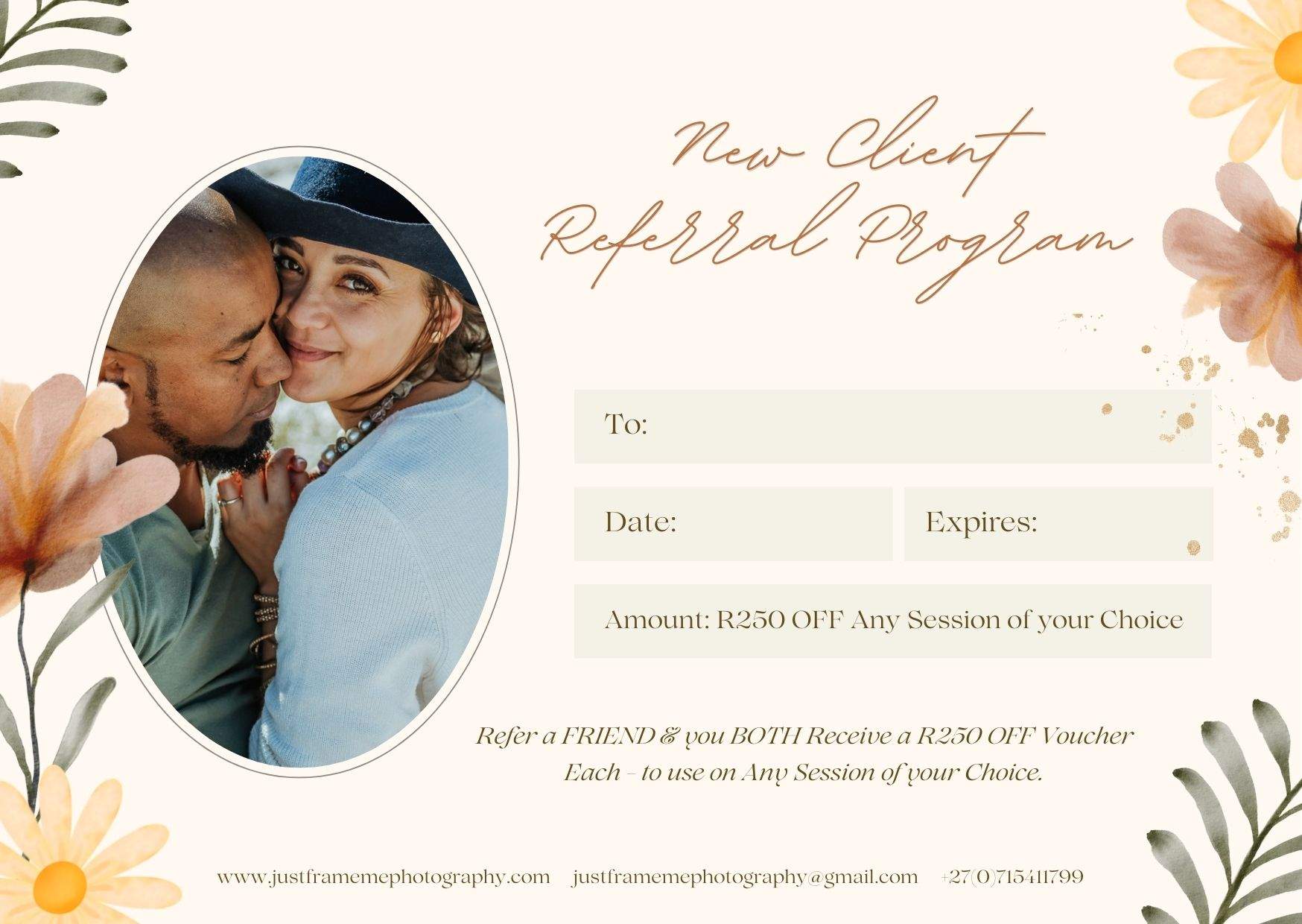 New Client Referral Program {Refer a Friend & BOTH of you will Receive a R250 OFF Voucher Each}