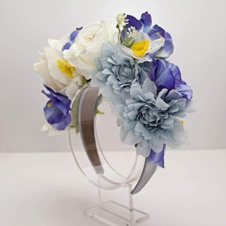 Blue and White Flower crown