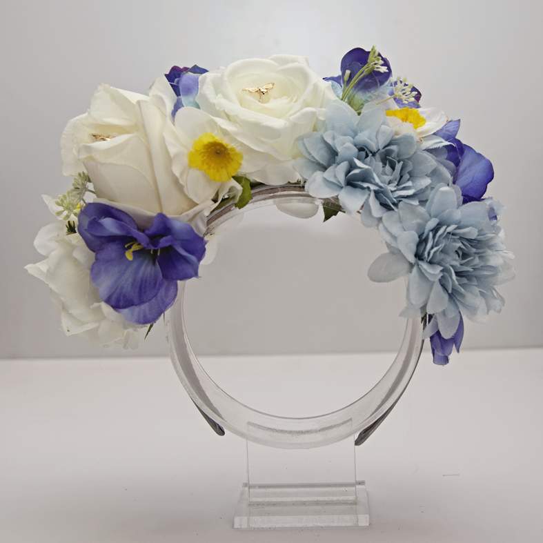 Blue and White Flower crown