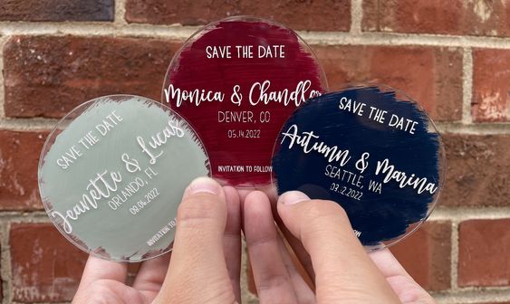 2244 Save the date or Thank you tag Round painted