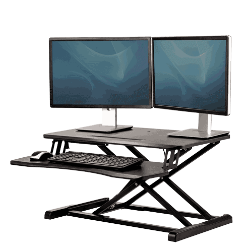Sit-stand desks can be adjusted to meet your needs.