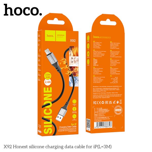 Hoco X92 Silicone iPhone 3M charging cable