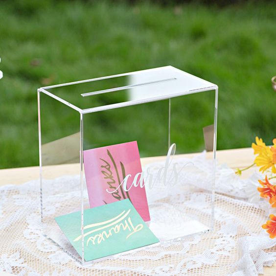 Gift Card Box Clear Acrylic Rectangular in different sizes