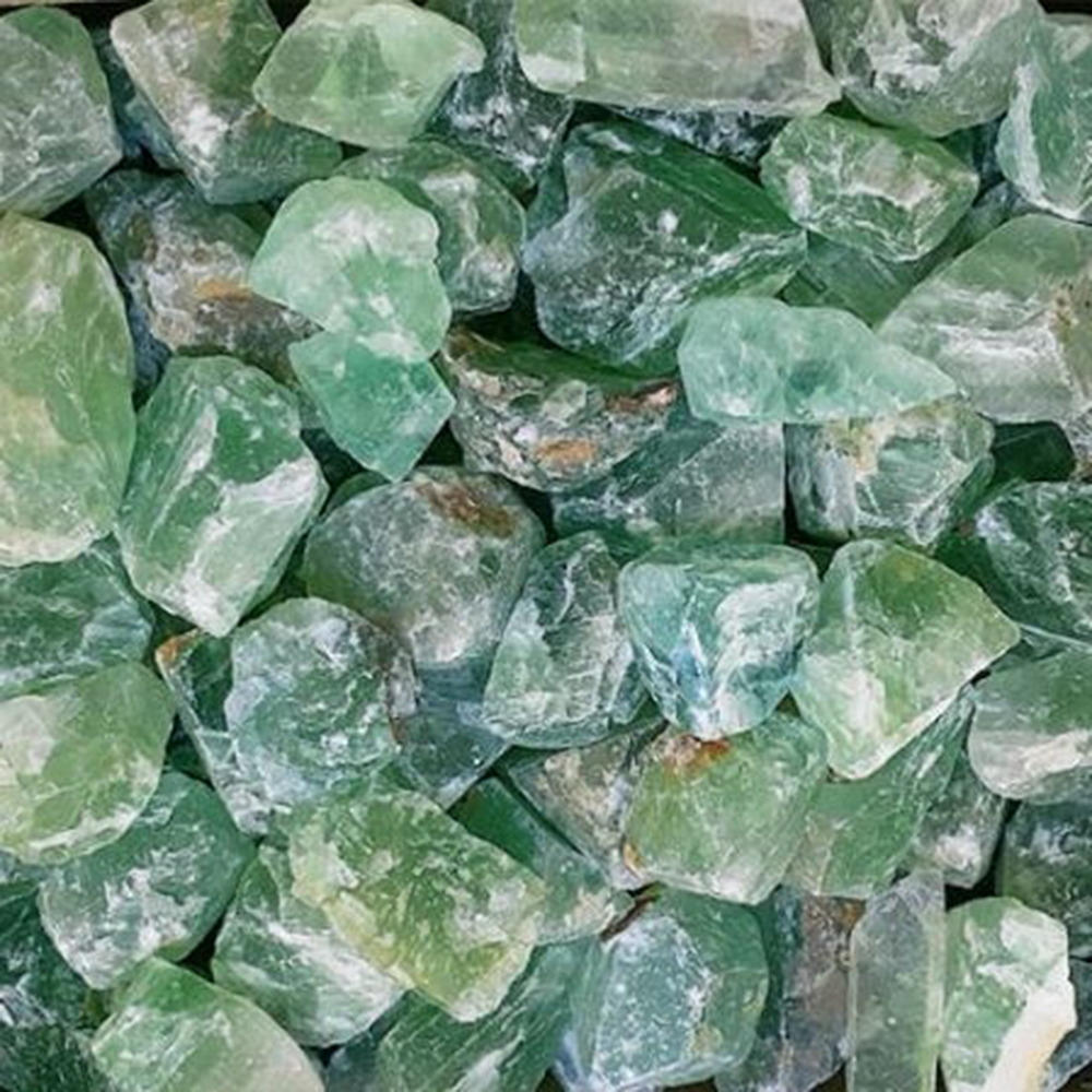 Emerald Flourite Rough Stone Crystals