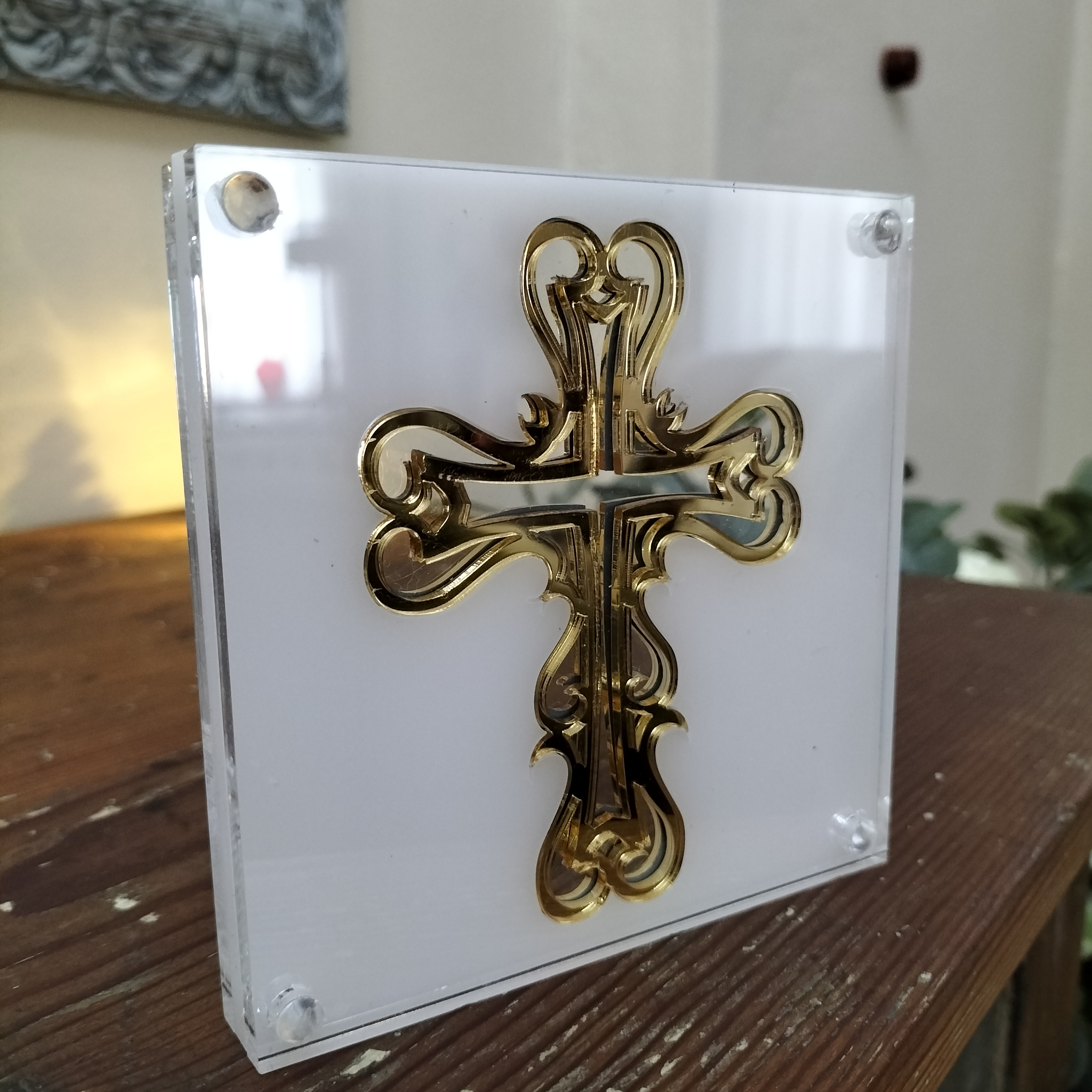 Cross Ornament Acrylic Double Sided / single sided 11 x 11 cm