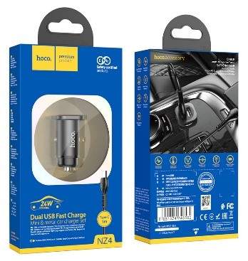 NZ4 Wise road dual port car charger set(Type-C)