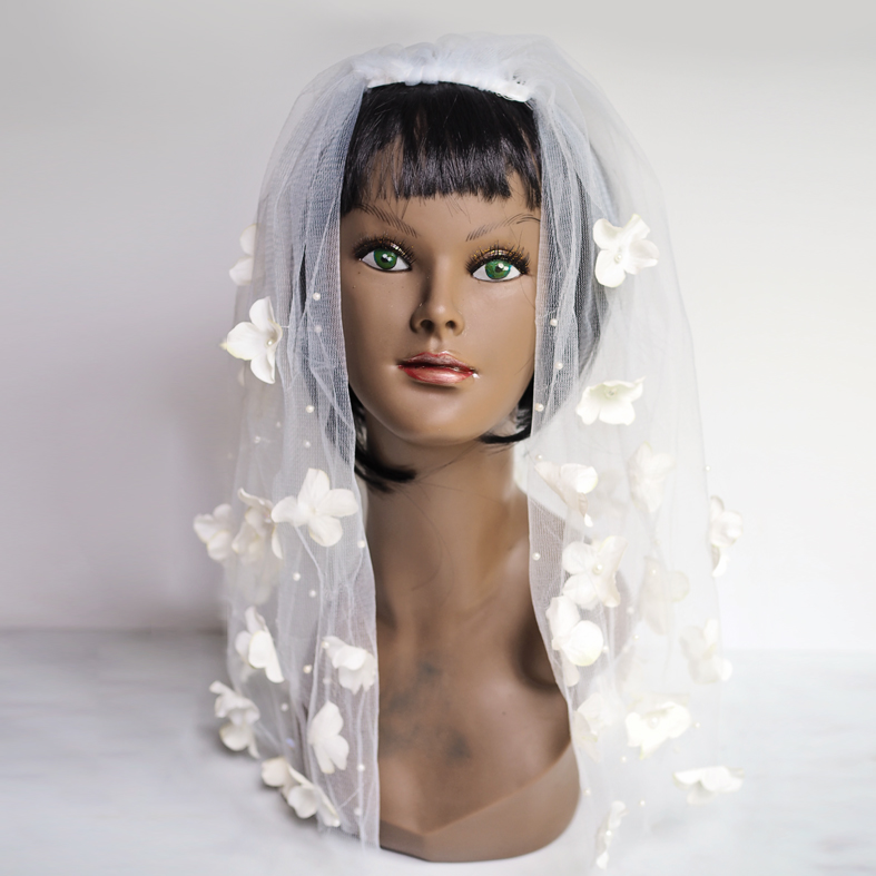 Floral bridal veil