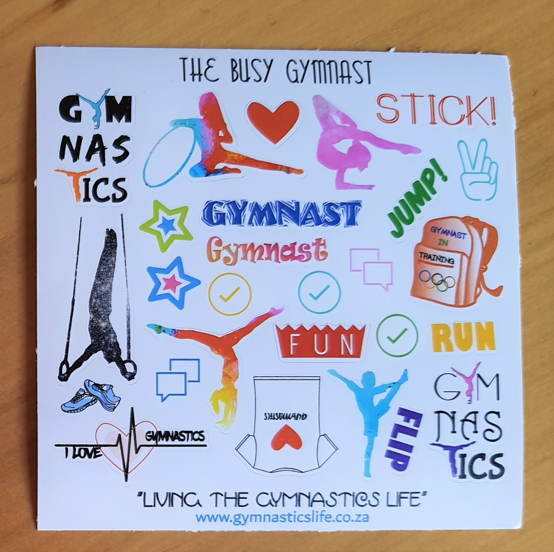 Vinyl Sticker Sheet - "The Busy Gymnast"