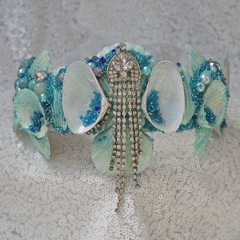 Mermaid Shell Crown - Aqua