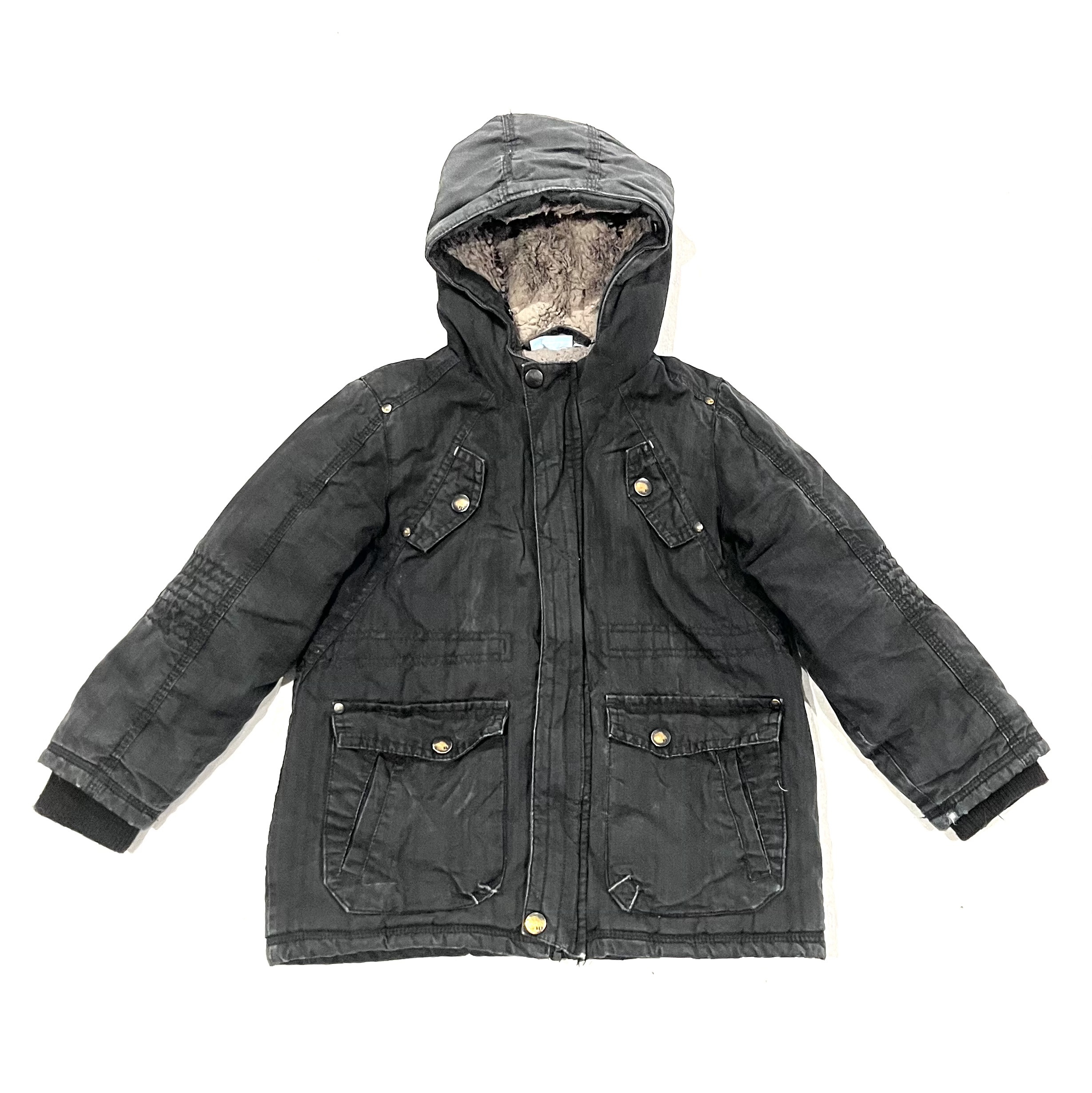 KIDS NKY Black & Charcoal Parka Jacket