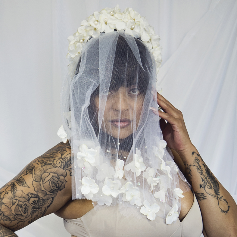 Floral bridal veil