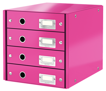 4 Drawers Cabinet Collapsible (Pink)
