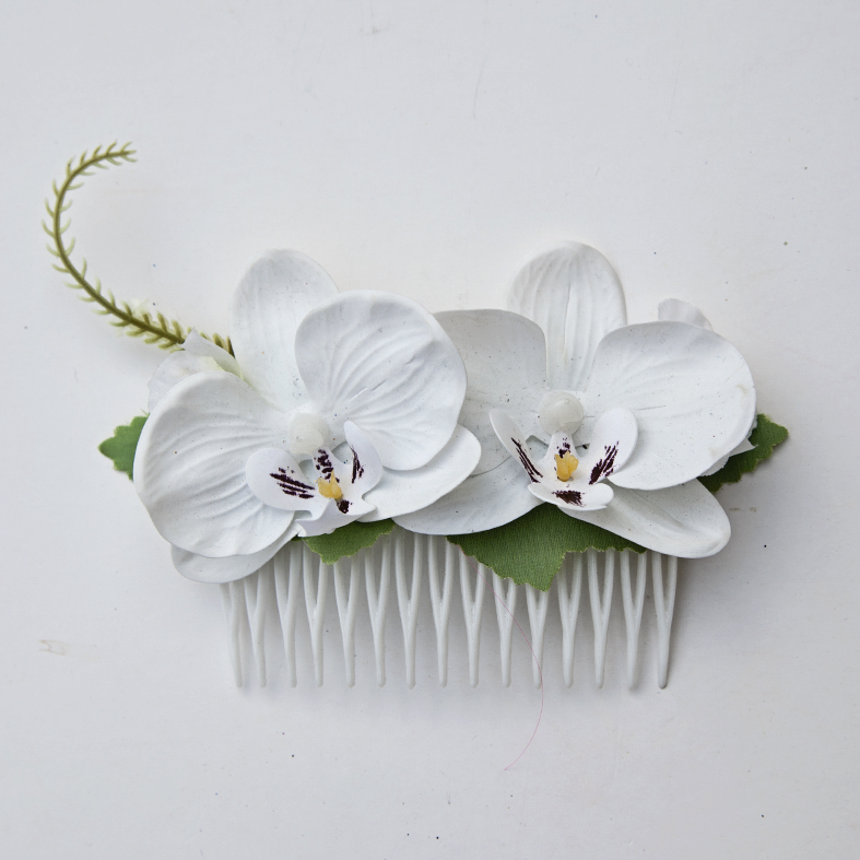 Flower Comb - White