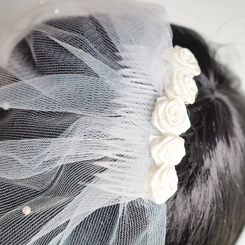 Small bridal veil with pearls