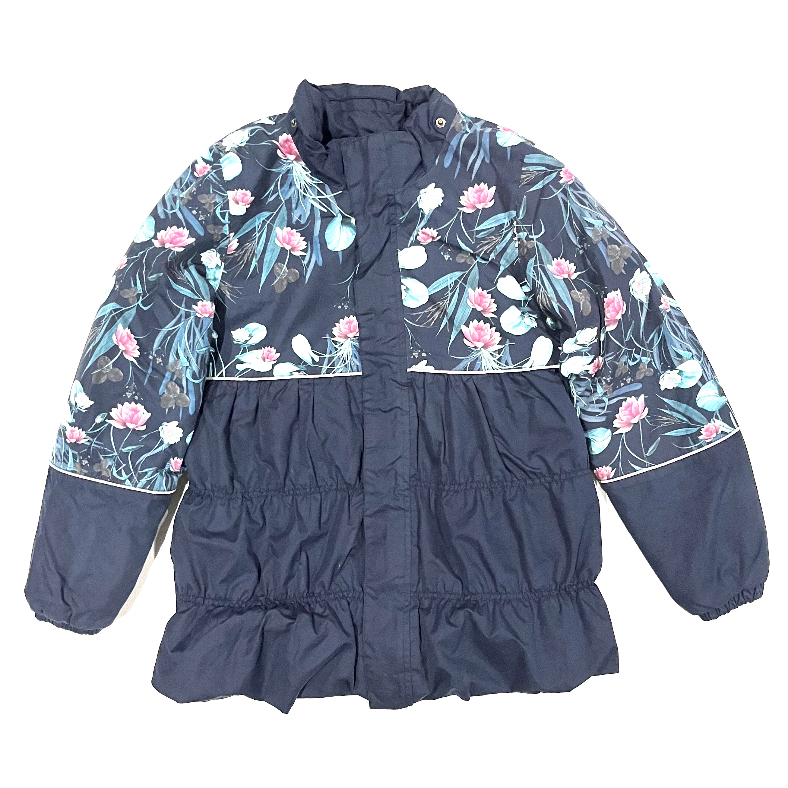 KIDS Me Too Navy Flower Puffer Jacket