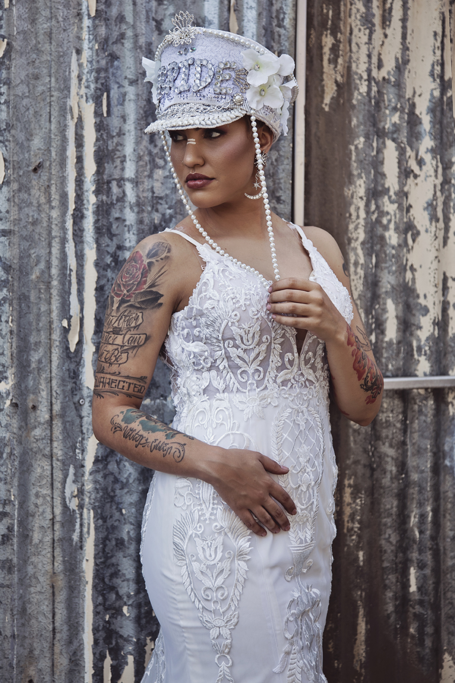 Bridal Sequins Hat- White Sparkle